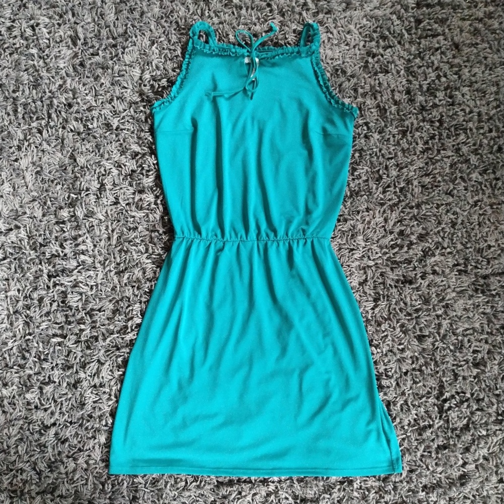 WHBM Dress with Small Ruffles - Teal